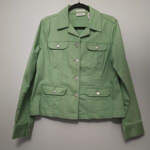 Villager A Liz Claiborne‎ Co Green Jean Jacket Size 14